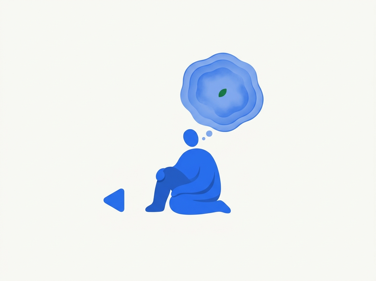 A quiet figure in thought, turning thoughts into understanding