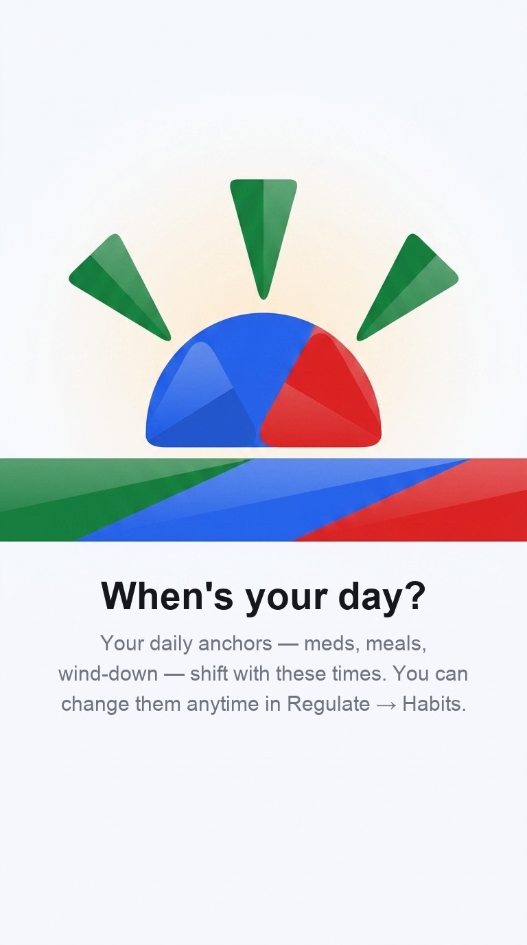 Daily schedule onboarding screen