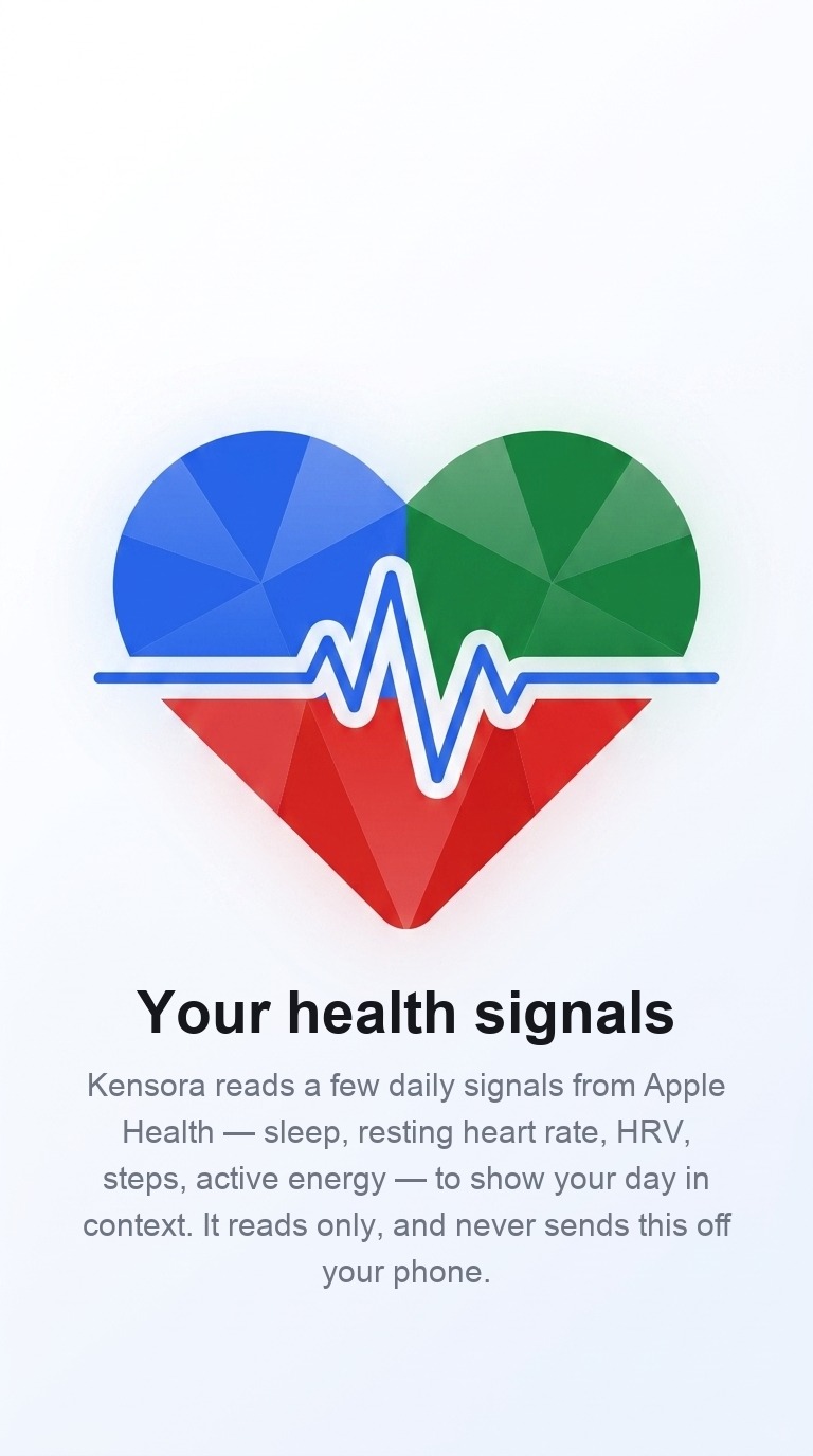 Health signals onboarding screen